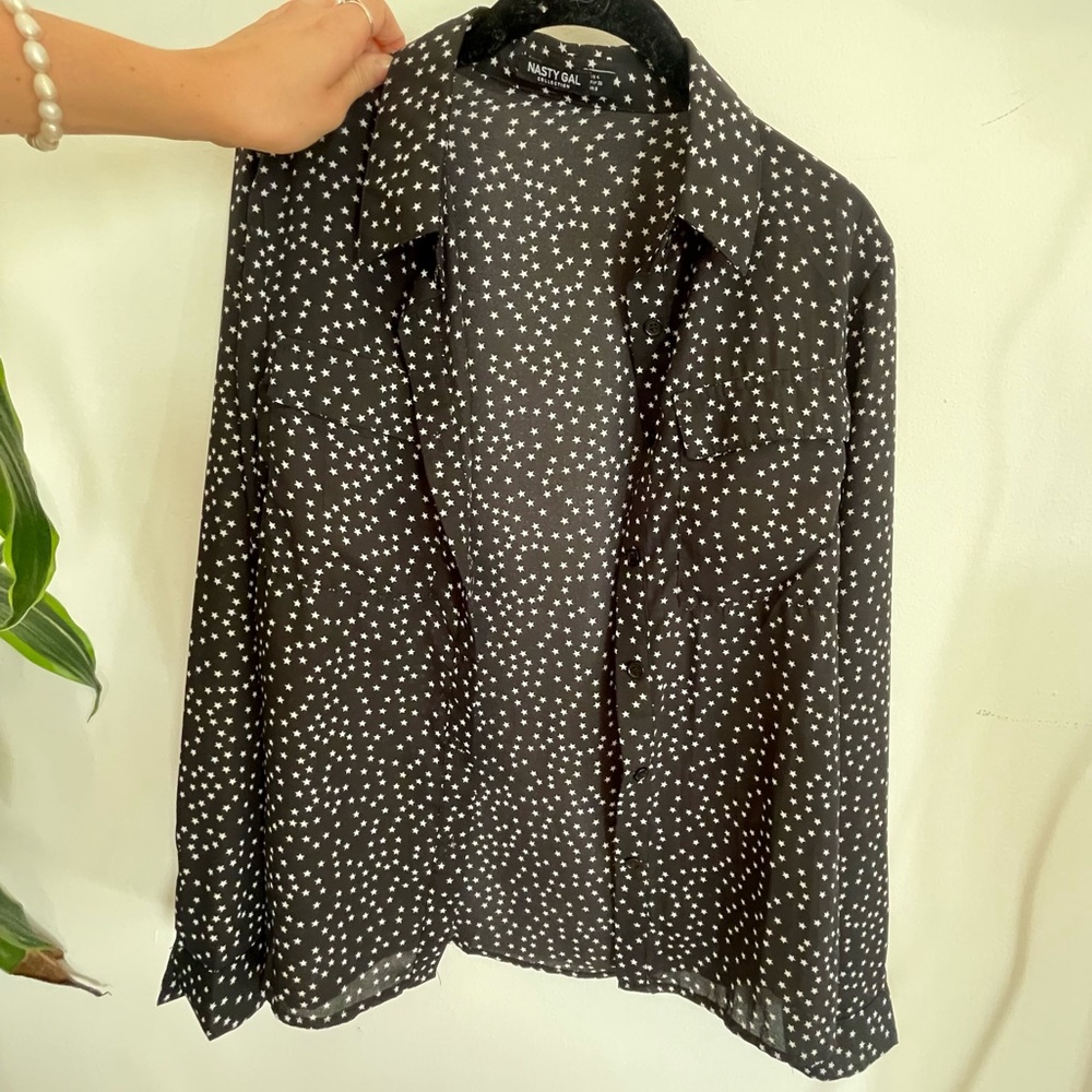 Black and black star blouse
